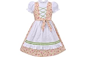 Sunny Fashion Robe Fille Filles Allemand Dirndl Habiller Costumes pour Oktoberfest Bavarois Millésime Rose 6-12 Ans