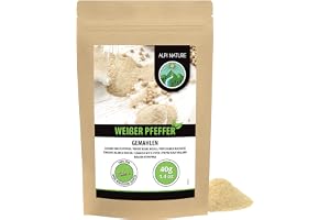 Alpi Nature Vitpeppar Malen 40g, Malda Vitpepparkorn, Malda Vita Pepparpulver för Matlagning