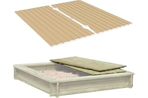 Gartenpirat Deckel aus Holz für Sandkasten Sandkastenabdeckung zweiteilig 158 x 157 cm