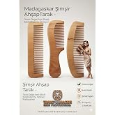 Transformacion 3 l&uuml;%100 Doğal Madagaskar Şimşir Ahşap Tarak - 16 cm Anti-Statik Elektriklenme &Ouml;nleyici El Yapımı Sa&ccedil; Derisi M