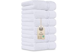 Utopia Towels - Toallas de Mano Grandes de algodón multipropósito para baño, Manos, Cara, Gimnasio y SPA - Dimensiones 41 cm x 71 cm - Paquete de 6 (Blanco)