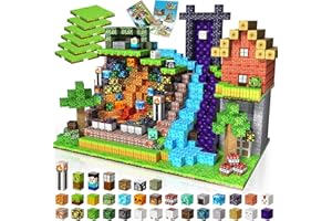 ToyUnited Cube Magnétique 200 Pièces + 6 Plateaux Herbe Aventure « Wagonnet dans la Mine » | Bloc Construction Magnétique avec Portail Temporel, Maisonnette & Rails | Jouet Enfant 4 5 6 7 8 Ans