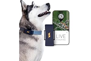 PAJ GPS pour Chien - Alarme de Fugue + Suivi en Direct - Mode d'économie de Batterie près de routeur - Signaux sonores- Lumières LED- Étanche (IP67) - s'adapte à Tous Les Colliers, Nuit Bleu