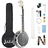 Mulucky MB803 - Banjo da viaggio a 5 corde, con testa Remo, banjoe risonatore e sintonizzatore 5° con sintonizzatore, kit ini