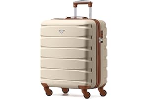 Flight Knight Valigie Rigide in ABS Leggere a 4 Ruote - Bagaglio a Mano Da Cabina Approvato per Compagnie Aeree Come British Airways E Dimensioni Massime per Easyjet Borsa Da Cabina Grande 56x45x25cm
