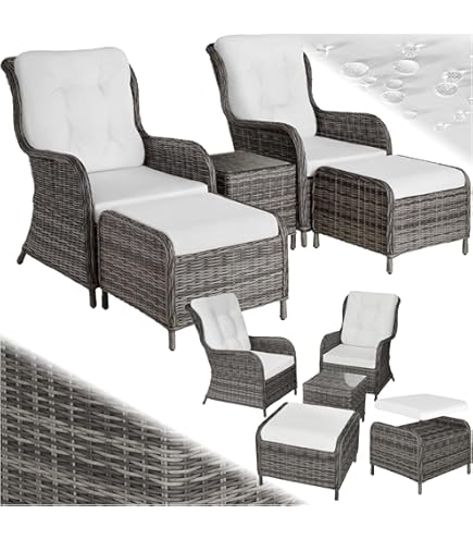 Haiorjun Liegesessel Garten - Rattan Relaxliege Mit Verstellbarer Lehne