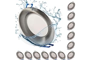 ‎MAX K O M F O R T max K O M F O R T 12x IP44 LED Bad Einbaustrahler 230V sehr flach 5,5W RUND Einbauspot Einbauleuchte Einbaulampe Deckenlampe Deckenstrahler Dusche