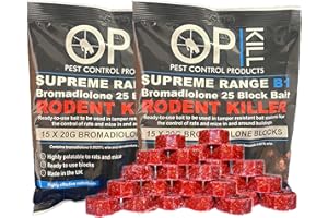 Opkill Rat Poison & Mouse Killer TWIN PACK 600g Strongest Bait Available Weatherproof Fast Acting and Safe For Professional and Domestic use (Professional Choice Blocks 30 x 20g) …