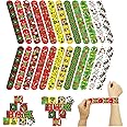 POPOYU 24Pcs Christmas Party Bags Fillers Kids Slap Bands,Christmas The Grinch Slap Bands Slap Bracelets Wristband Party Favours for Girls Boys Christmas Party Bag Fillers Birthday Classroom Gifts