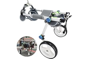 HobeyHove Chariot/Fauteuil Roulant Réglable pour Chien, Aide Les Petits Animaux Domestiques Aux Pattes Postérieures Paralysées pour restaurer la Mobilité 2 Couleurs 5 Tailles(S Blanche)