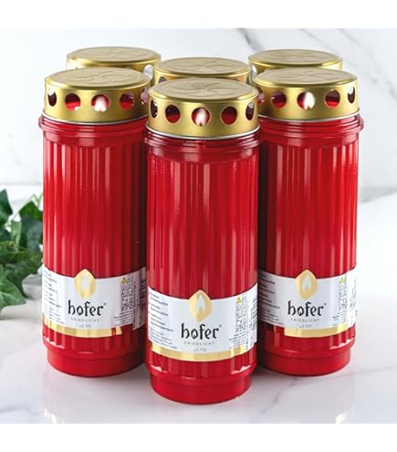 St. Jakob´s 20 eeuwige lichtoliekaarsen, 100% zuivere olie, grafkaarsen, grafverlichting, olieverlichting, 7 dagen, kleur: rood en wit (wit) voor graflantaarn, graflamp, graflicht voor grafvormgeving