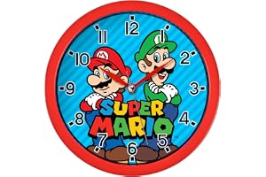 Mario Brothers röd och blå väggklocka GSM3047
