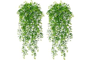 Dremisland 4 sztuki sztucznych roślin, wiszące, zielone, sztuczne kwiaty, jak prawdziwe sztuczne rośliny, wiszące na zewnątrz, sztuczne kwiaty, bluszcz, do domu, ogrodu, na balkon, do biura, dekoracja