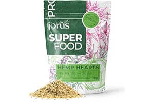 Jorus Semillas de Cáñamo Naturales Descascaradas y Crudas 1kg – Fuente Rica en Omega 3 y 6, Proteína y Fibra, Perfectas para una Dieta Saludable, Origen Europeo, Sin Aditivos - Hemp Seeds
