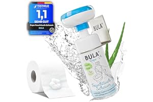‎BULA BULA® Popo Home Bundle | Feuchttuch-Schaum 150ml Flasche + Blumen-Schaumpumpe inkl. Edelstahl Halter | Popo Schaum als nachhaltige Alternative für (Baby u. Toiletten-) Feuchttücher | BULA Starterset