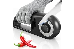 Pietuley Affilacoltelli Professionale 7 in 1, Affila Coltelli da Cucina, Affilatore per Coltelli, Knife Sharpener, Seghettati Ceramici Affila Forbici, Affilacoltelli Manuale, Affilatrice Coltelli