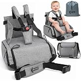KSIBE Portable Baby High Chair 2 in 1 Foldable, Portable Baby Booster Seat | 5 Point Harness and Double Anchor, Waterproof 30