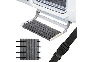 DELAESI Wohnmobil Trittstufen Fußmatte 46 x 46cm Teppich für Wohnmobil Trittstufe Schnallenverschluss Verstellbare Teppich Trittstufe Wohnmobil Wohnmobil Fußmatte für Trittstufen Wohnmobil Zubehör