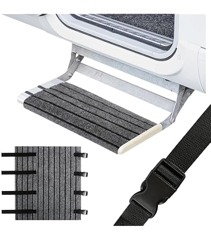 Scalino Pieghevole In Alluminio Per Camper, Portata 150 Kg, Antiscivolo, 54x45,5x15 Cm, Con Cerniera Manuale