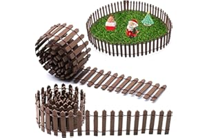 Recinzione in Miniatura,Yueser 3 Pezzi Mini Recinzione Giardino 90 x 5cm per Ornamenti da Giardino Fatato Casa delle Bambole Bonsai Micro Paesaggio Terrario Accessori Fai da Te Decorazione (Brown)