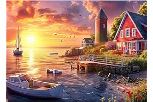 MOJIGE Jigsaw Puzzles for Adults 1000, Puzzles for Adults, Challenging Puzzles, Puzzle Game for The Whole for Women, Gifts for Men, Theme:Colourful Harbour View