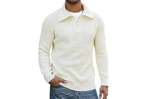 Danfiki Herr kvartsdragkedja jumper med stoppad hals pullover slim fit tröjor stickad textur