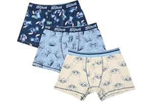 BIOWORLD Disney Stitch Character Prints - Paquete de 3 calzoncillos tipo bóxer para hombre