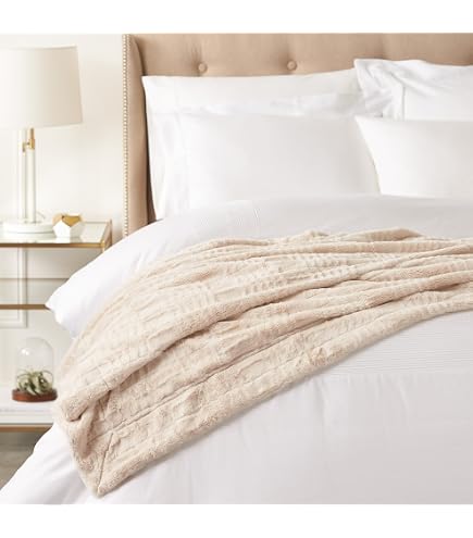 Coperta Plaid Pelliccia Ecologica Agnellata Double Face Per Divano O Letto Grigio Perla Ginevra