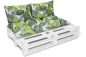 Amilian Set di 1 cuscino per pallet, 120 x 60 cm + 2 x 40 x 60 cm, per pallet, balcone, piccolo divano o piccolo divano, per camera dei ragazzi