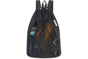 WANDF Swim Bag Mesh Drawstring Backpack Beach Backpack for Swimming, Gym, and Workout Gear