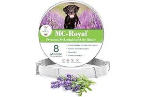 MC-Royal® Premium Zeckenhalsband für Hunde - Effektiver Schutz vor Ungeziefern - wasserdicht und verstellbar - bis zu 8 Monate Zeckenschutz mit 100% natürlichen Inhaltsstoffen