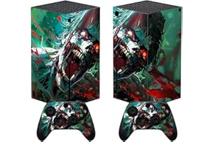 PlayVital Skin for Xbox Series X, Sticker Vinyl Skins Protective Film Design Film Accessory for Xbox Series X Console Controller Angry Zombie