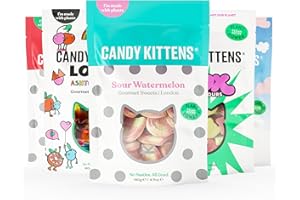 Candy Kittens Vegan Sweets DISCOVERY Selection, 5 x 140g, Vegan Chewy Sweets Bundle - 5 Packs - Wild Strawberry, Sour Watermelon, Shox, Wanderlust & LOVES, Ideal Vegetarian Christmas Candy Gift Set