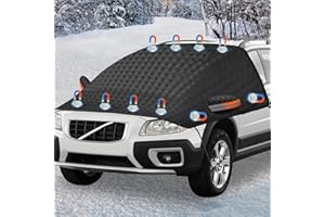 TZEKING Couverture Pare-Brise Avant Voiture,6 Aimants,Protecteur de Pare-Brise de Voiture,Pare-Soleil Anti Givre Neige Protection Repliable,Universelle pour Plupart des Véhicules,230 * 148CM