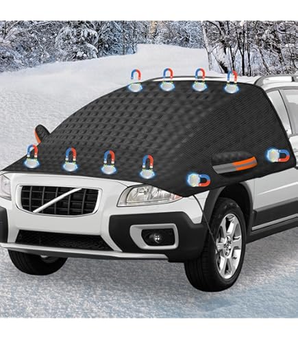 COZII Voorruitafdekking winter, auto voorruit cover met 12 magneten