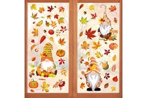 RCYHCY 93 Stück Fensterbilder Herbst, Thanksgiving Herbstdeko Fenster Aufkleber, Selbstklebend herbstdeko fenster, Erntedankfest Fensterbilder, für Thanksgiving Herbst Deko