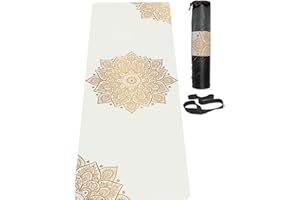 LaiEr Yogamatte, rutschfeste, umweltfreundliche Trainingsmatte mit Tragegurt, dicke Übungs- und Trainingsmatte für Yoga, Pilates und Fitness (183 cm x 61 cm x 6 mm)
