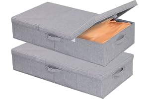 YheenLf Undersängskommode, Grå Förvaringslåda, 2-Pack, 60x30x15cm