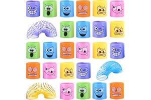 Ulikey 24 Stücke Party Mitgebsel Regenbogen Spielzeug, Spirale Spielzeug Regenbogenkreis, Kindergeburtstag Gastgeschenke Regenbogenspirale für Kinder Spielzeug Lernspielzeug, Verschiedene Emojis