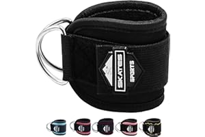 Skates sports Ankle Straps for Cable Machines Attachment 1 Piece Neoprene Padded Double D-Ring Ankle Gym Cuff for Kickback Legs, Abs and Glute Exercise Men women Fitness Workout