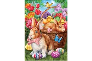 MXJSUA Diamond Painting Easter Bordado Diamante 5D Pintura Diamante 5D Diamond Painting Kit Completo DIY 5D Diamond Painting Animal Diamond Painting Conejo Decoración de la pared del hogar 30x40cm