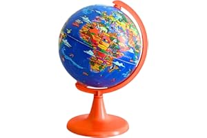 TOPGLOBE 15cm Globe "Mon Monde" Avec 100 Puzzles. Tourner, Tourner, Jouer, Découvrir Les Pays De La Terre. Pour La Maison Et L'école.