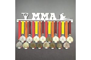MEDALdisplay MMA - Medagliere da Parete - Porta medaglie Arti Marziali Miste - Sport Medal Hanger - Display Rack - Acciaio Inox 100% Made in Italy by