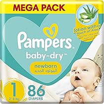 Pampers Baby-Dry Diapers, Size 5, Junior, 11-16kg, Double Giant Box