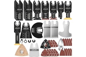 LEILUO Set di accessori oscillanti multitool da 155 pezzi per taglio levigatura, giunti universali per sega oscillante con custodia, compatibile con DeWalt Dremel Makita e altro ancora