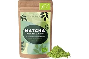 ECOMIND BIO The Matcha Premium - Giapponese Provenienza Kagoshima 100g – Te Verde Polvere Certificato EU Biologico Macinato a Pietra – Ideale per la Preparazione di Matcha Latte, Frullati, Dolci