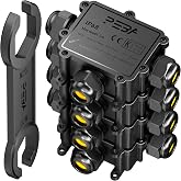 PEBA IP68 Waterproof Junction Boxes, Waterproof Cable Connector, 3-Way Outdoor Cable Connector Junction Box, Suitable for Cab