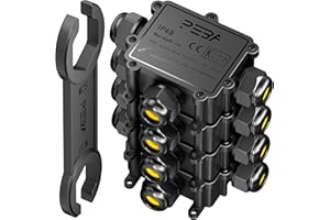 PEBA® Cajas de Conexiones Impermeables IP68, Conector de cable estanco,Caja de conexiones de conector de cable Exterior de 3 vías, Apto para cables Ø4-14 mm Caja Estanca Negro 4 piezas