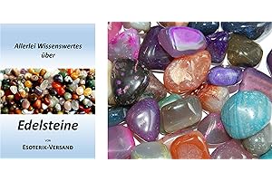 ESOTERIK-VERSAND Edelsteine, polierte Trommelsteine, Achate, bunte Mischung, Größe 2 bis 3 cm, 500 g-Beutel, incl. 36seitige Broschüre (25,90€/kg)