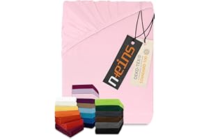 npluseins klassisches Jersey Spannbetttuch - vielen Farben + Größen - 100% Baumwolle 159.192, 120 x 200 cm, rosa